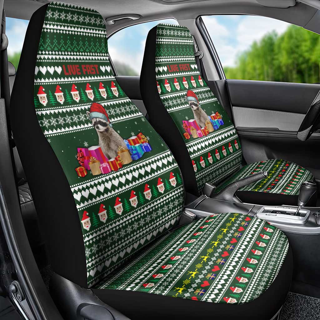 Sloth Christmas Car Seat Cover with Santa Hat, Presents, and Festive Pattern - Wonder Print Shop