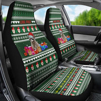 Sloth Christmas Car Seat Cover with Santa Hat, Presents, and Festive Pattern - Wonder Print Shop