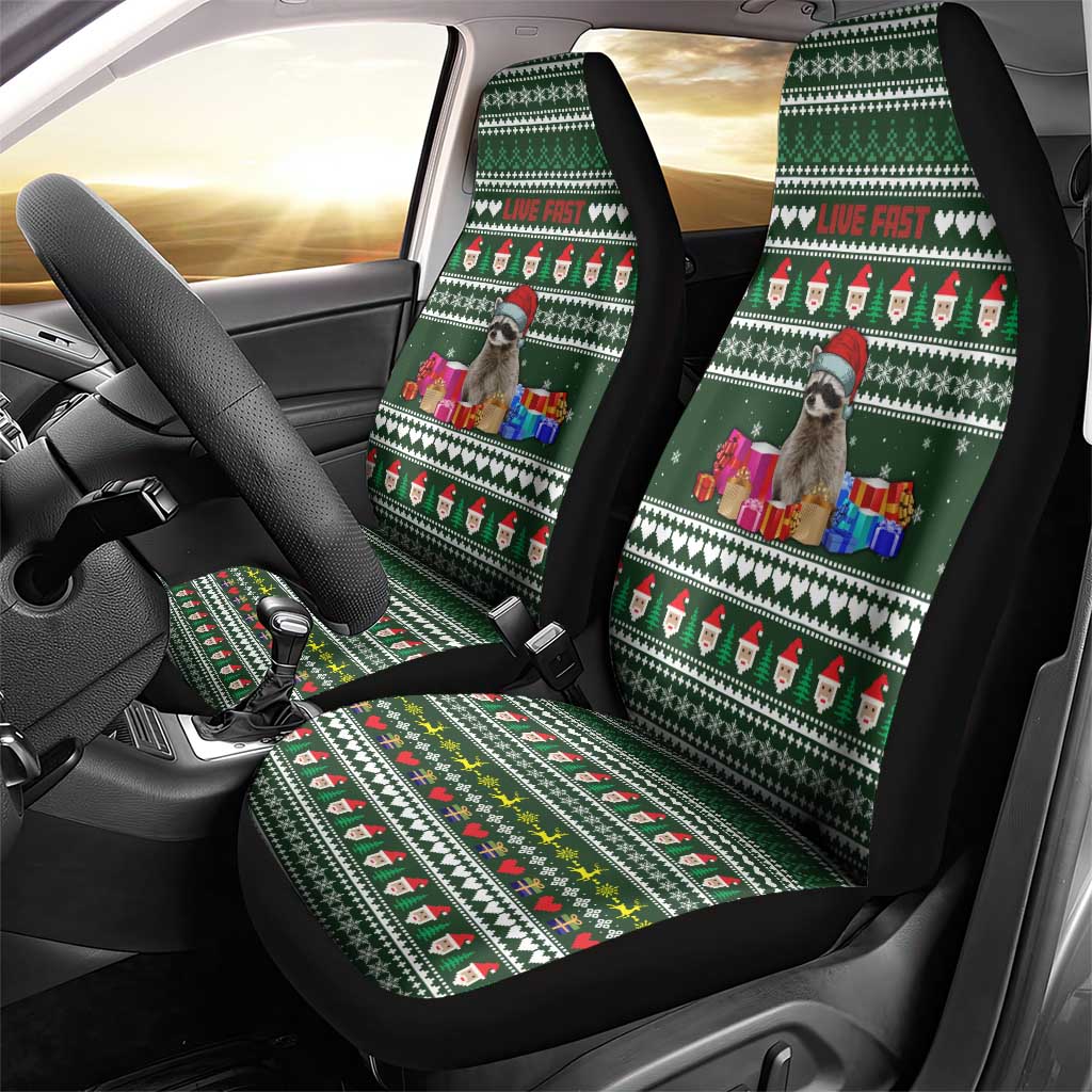 Sloth Christmas Car Seat Cover with Santa Hat, Presents, and Festive Pattern - Wonder Print Shop