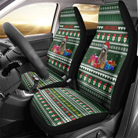 Sloth Christmas Car Seat Cover with Santa Hat, Presents, and Festive Pattern - Wonder Print Shop