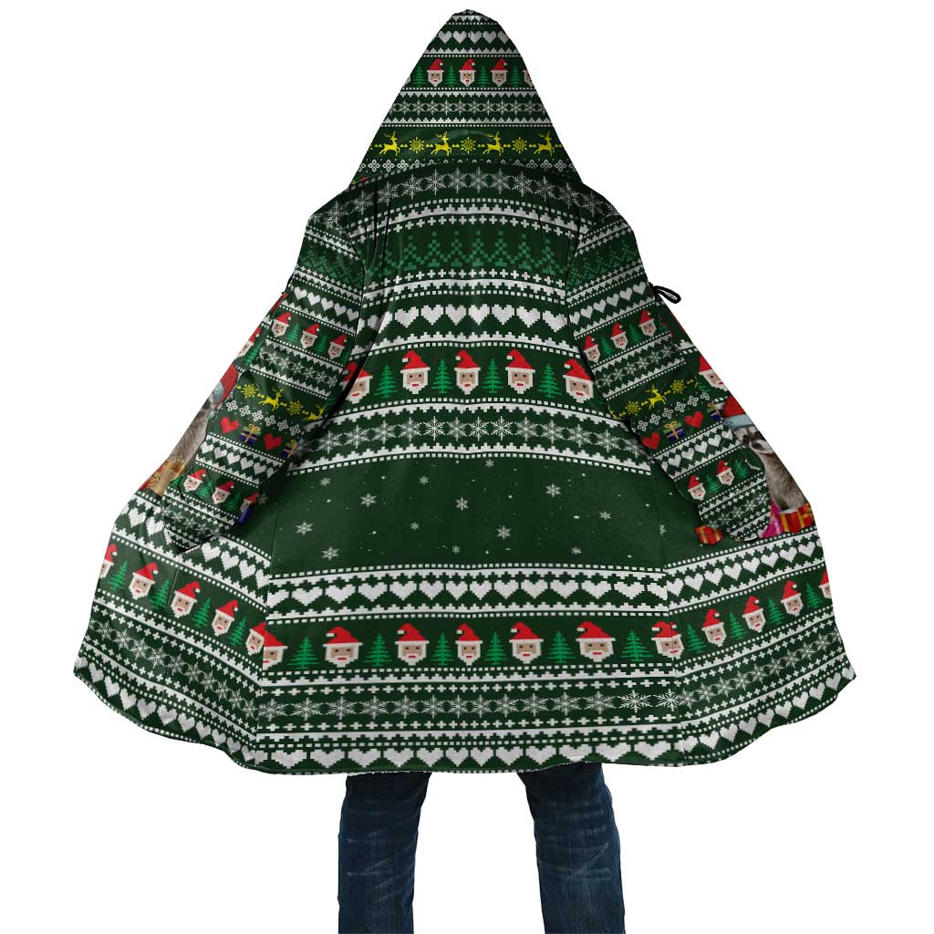 Sloth Christmas Cloak with Santa Hat, Presents, and Festive Pattern - Wonder Print Shop
