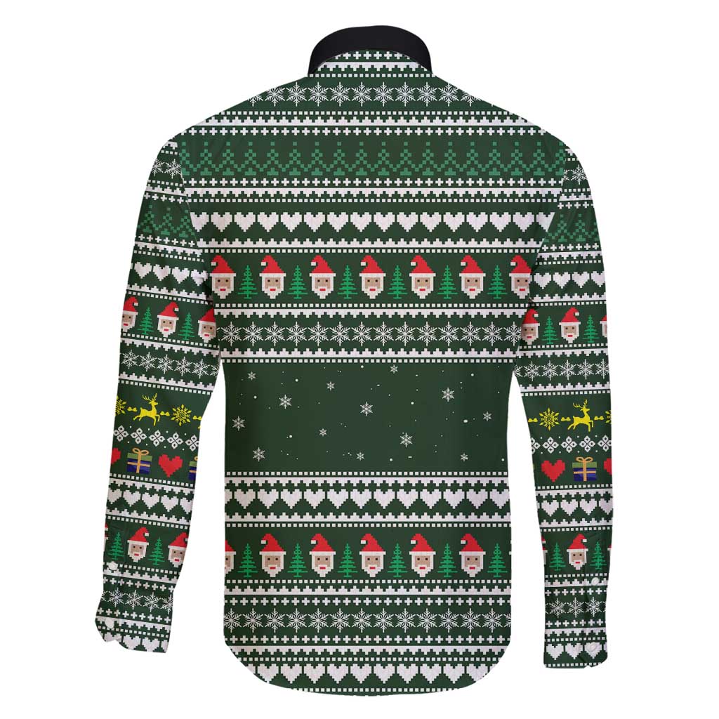 Sloth Christmas Family Matching Long Sleeve Bodycon Dress and Hawaiian Shirt with Santa Hat, Presents, and Festive Pattern - Wonder Print Shop