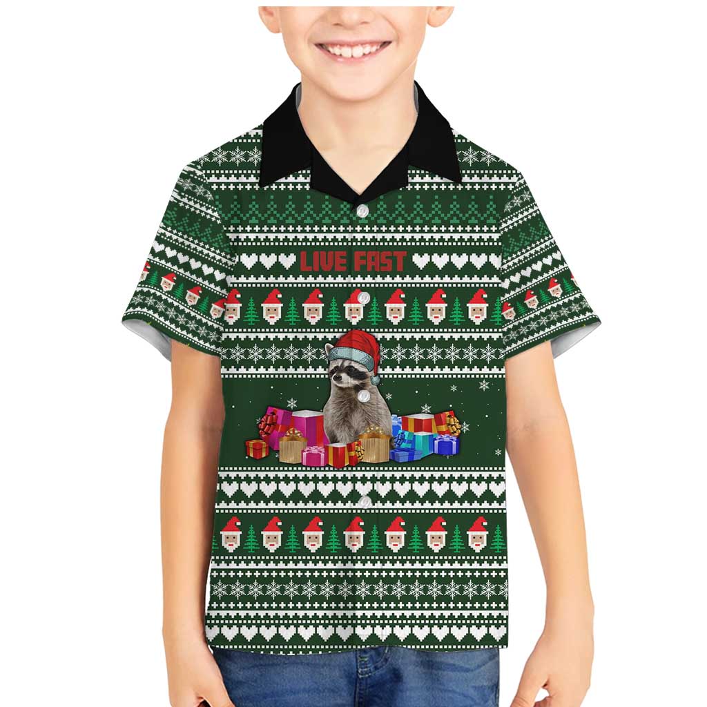 Sloth Christmas Family Matching Mermaid Dress and Hawaiian Shirt with Santa Hat, Presents, and Festive Pattern - Wonder Print Shop