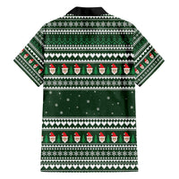 Sloth Christmas Family Matching Off The Shoulder Long Sleeve Dress and Hawaiian Shirt with Santa Hat, Presents, and Festive Pattern - Wonder Print Shop