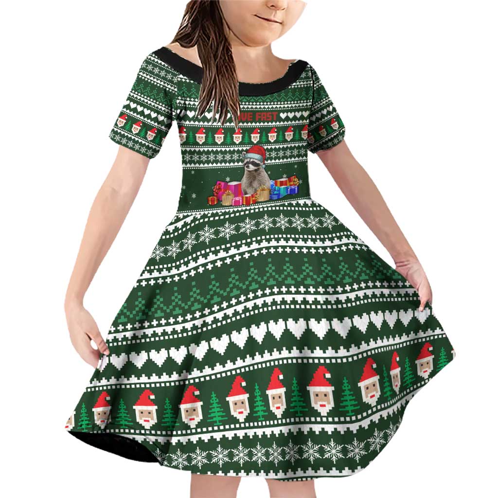 Sloth Christmas Family Matching Off Shoulder Short Dress and Hawaiian Shirt with Santa Hat, Presents, and Festive Pattern - Wonder Print Shop