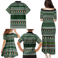 Sloth Christmas Family Matching Puletasi and Hawaiian Shirt with Santa Hat, Presents, and Festive Pattern - Wonder Print Shop