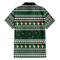 Sloth Christmas Family Matching Short Sleeve Bodycon Dress and Hawaiian Shirt with Santa Hat, Presents, and Festive Pattern - Wonder Print Shop