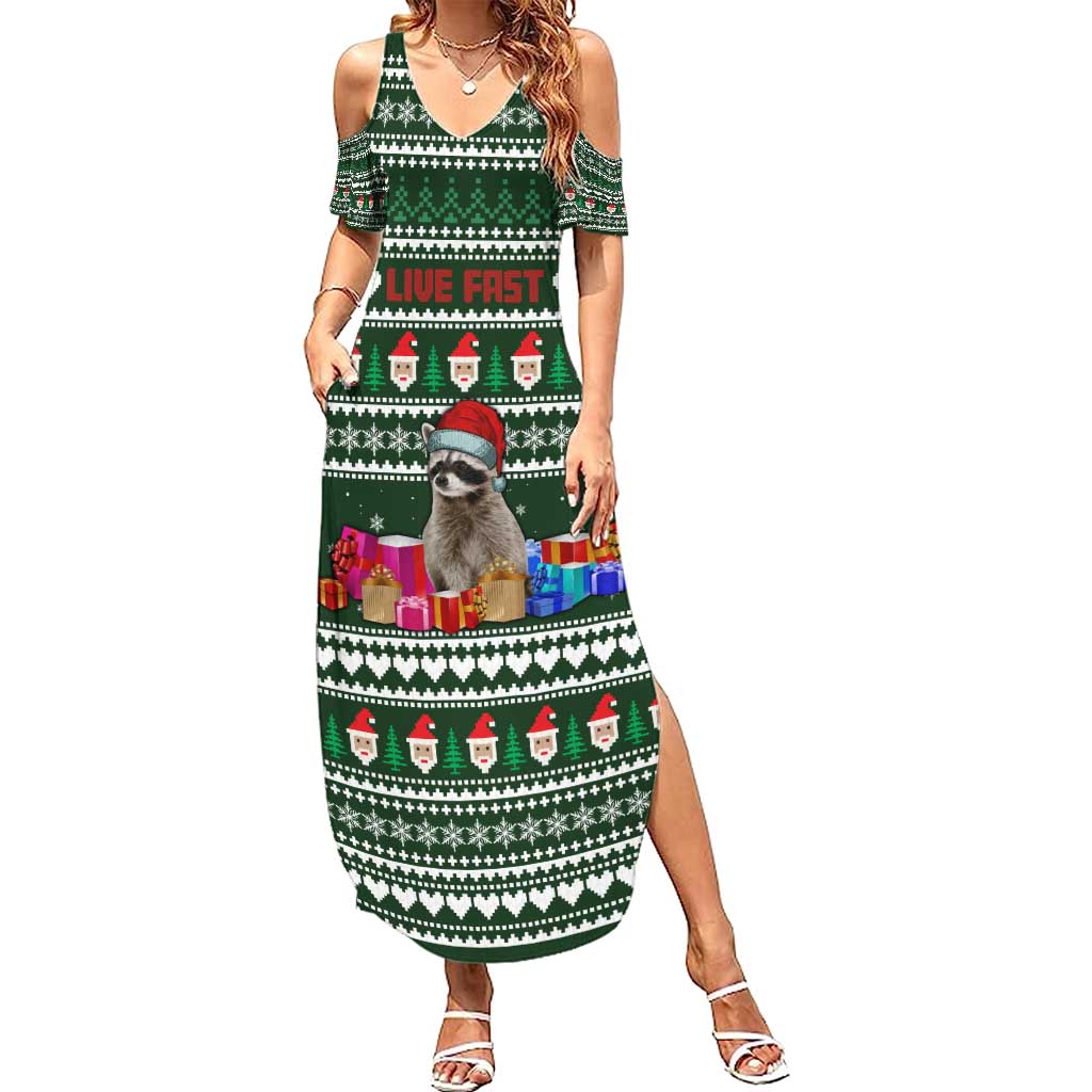 Sloth Christmas Family Matching Summer Maxi Dress and Hawaiian Shirt with Santa Hat, Presents, and Festive Pattern - Wonder Print Shop