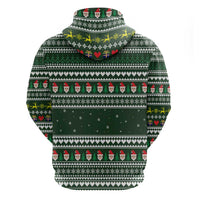 Sloth Christmas Hoodie with Santa Hat, Presents, and Festive Pattern - Wonder Print Shop
