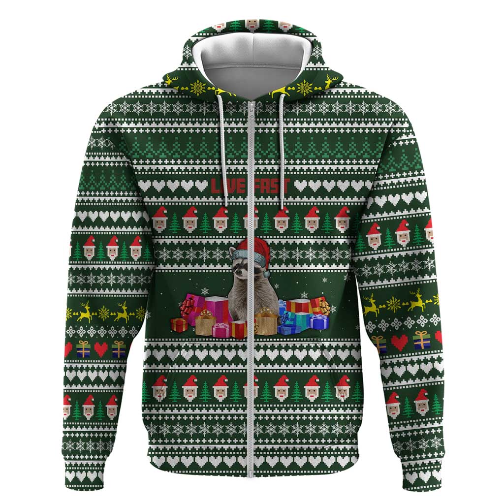 Sloth Christmas Hoodie with Santa Hat, Presents, and Festive Pattern - Wonder Print Shop