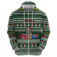 Sloth Christmas Hoodie with Santa Hat, Presents, and Festive Pattern - Wonder Print Shop