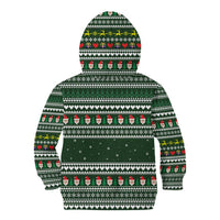 Sloth Christmas Kid Hoodie with Santa Hat, Presents, and Festive Pattern - Wonder Print Shop