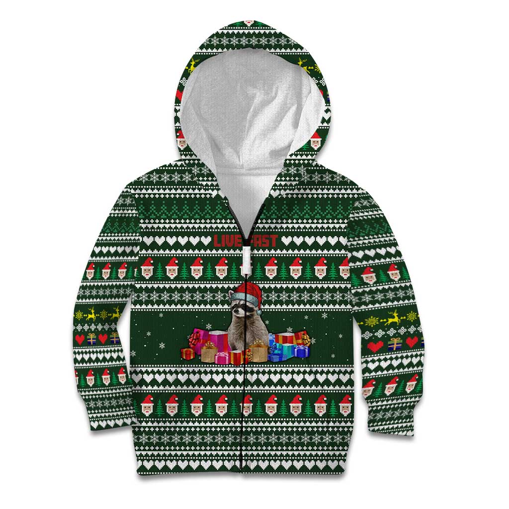 Sloth Christmas Kid Hoodie with Santa Hat, Presents, and Festive Pattern - Wonder Print Shop