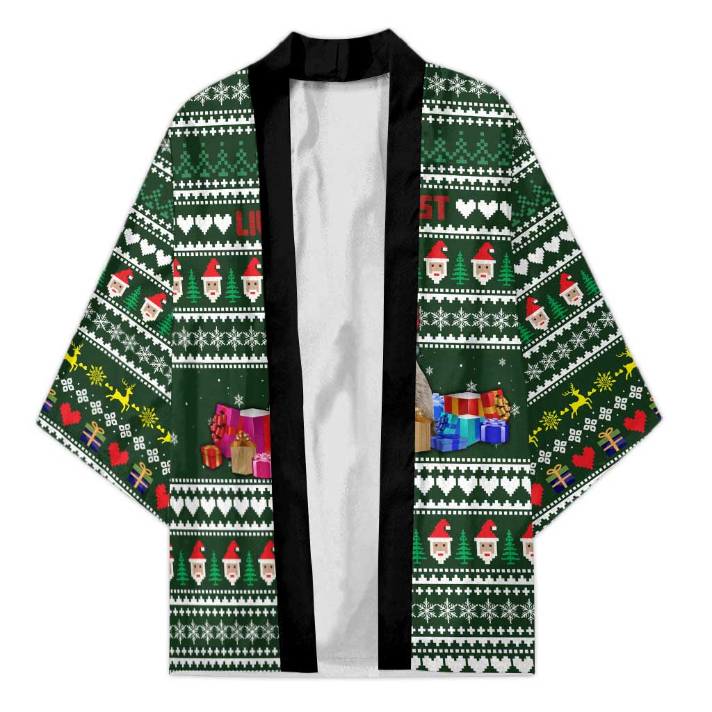 Sloth Christmas Kimono with Santa Hat, Presents, and Festive Pattern - Wonder Print Shop