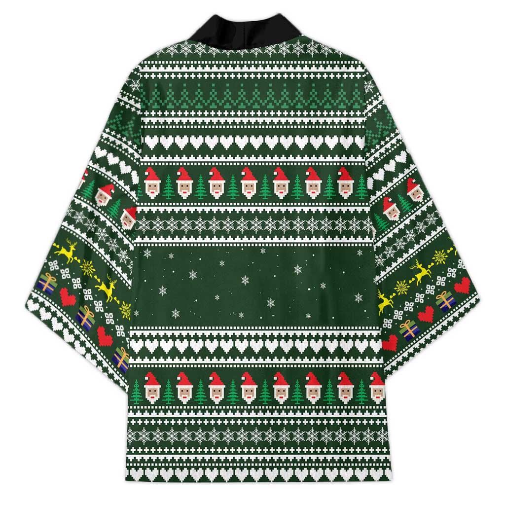 Sloth Christmas Kimono with Santa Hat, Presents, and Festive Pattern - Wonder Print Shop