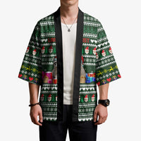 Sloth Christmas Kimono with Santa Hat, Presents, and Festive Pattern - Wonder Print Shop