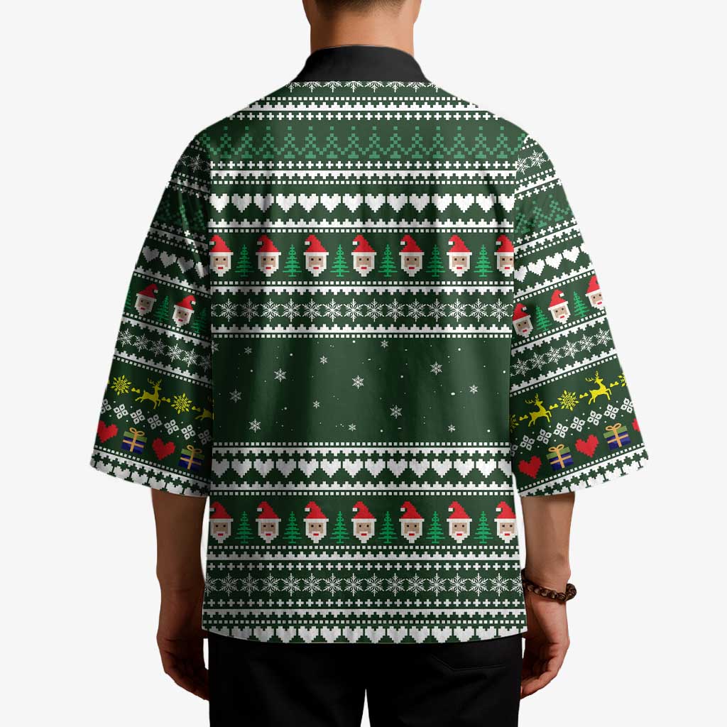 Sloth Christmas Kimono with Santa Hat, Presents, and Festive Pattern - Wonder Print Shop