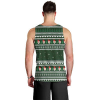 Sloth Christmas Men Tank Top with Santa Hat, Presents, and Festive Pattern - Wonder Print Shop