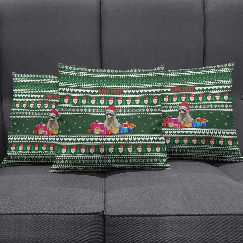 Sloth Christmas Pillow Cover with Santa Hat, Presents, and Festive Pattern - Wonder Print Shop