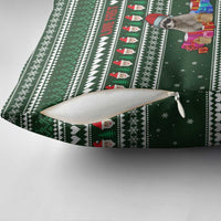 Sloth Christmas Pillow Cover with Santa Hat, Presents, and Festive Pattern - Wonder Print Shop