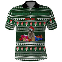 Sloth Christmas Polo Shirt with Santa Hat, Presents, and Festive Pattern - Wonder Print Shop