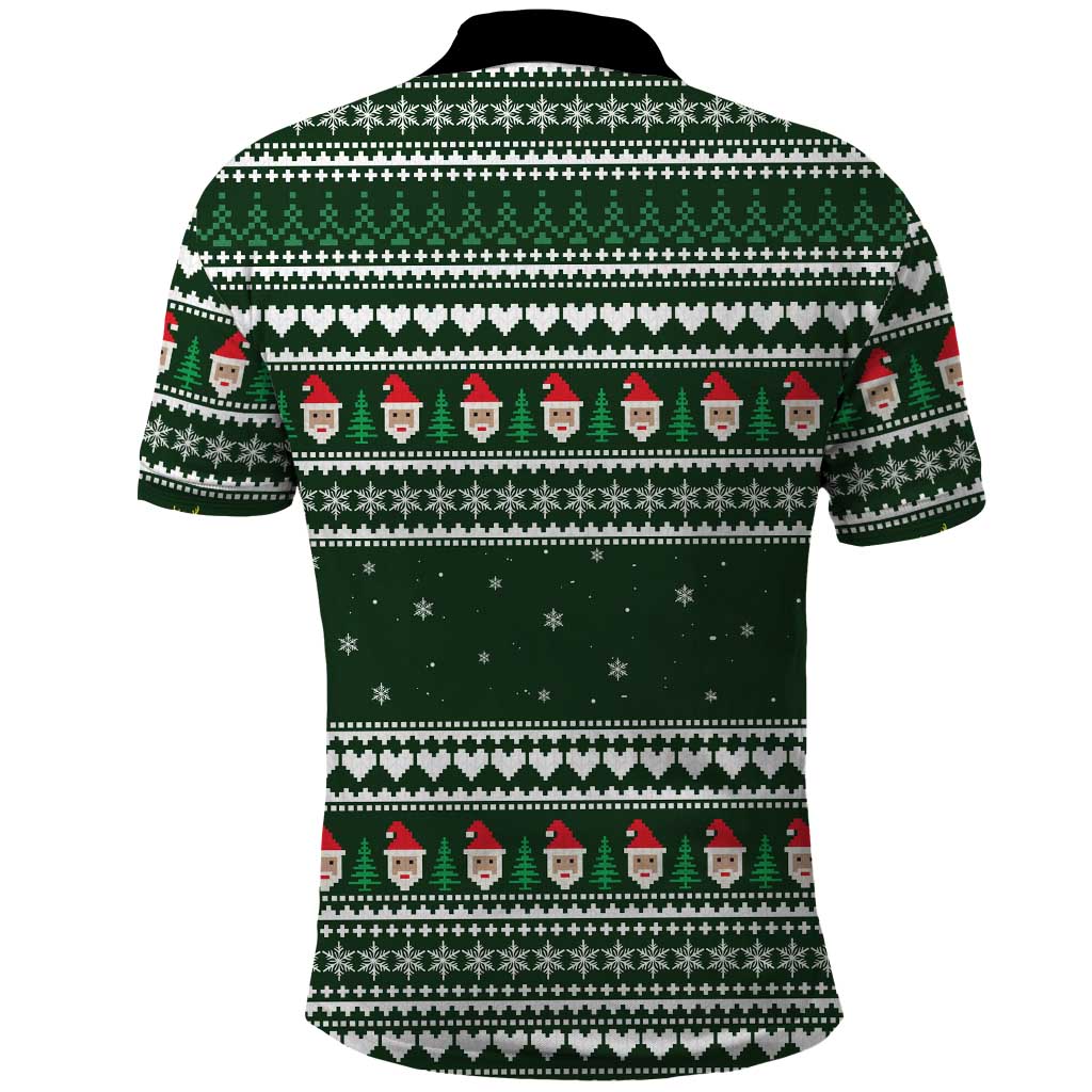 Sloth Christmas Polo Shirt with Santa Hat, Presents, and Festive Pattern - Wonder Print Shop