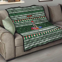 Sloth Christmas Quilt with Santa Hat, Presents, and Festive Pattern - Wonder Print Shop