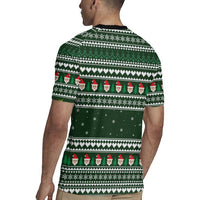 Sloth Christmas Rugby Jersey with Santa Hat, Presents, and Festive Pattern - Wonder Print Shop