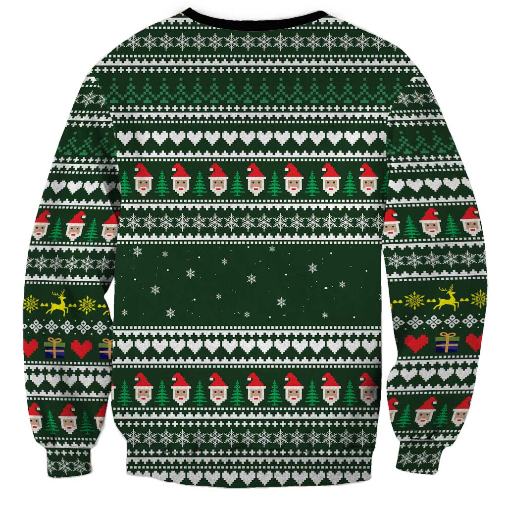 Sloth Christmas Sweatshirt with Santa Hat, Presents, and Festive Pattern - Wonder Print Shop