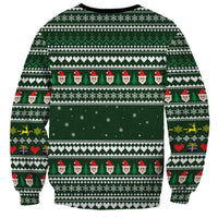 Sloth Christmas Sweatshirt with Santa Hat, Presents, and Festive Pattern - Wonder Print Shop