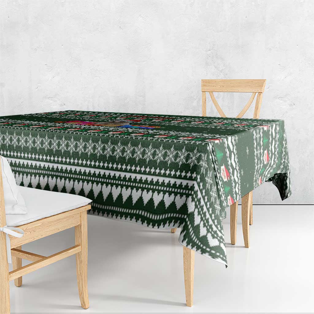 Sloth Christmas Tablecloth with Santa Hat, Presents, and Festive Pattern - Wonder Print Shop