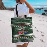 Sloth Christmas Tote Bag with Santa Hat, Presents, and Festive Pattern - Wonder Print Shop