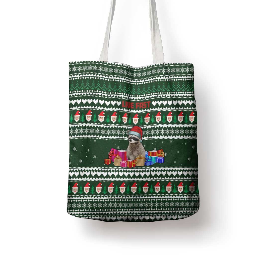 Sloth Christmas Tote Bag with Santa Hat, Presents, and Festive Pattern - Wonder Print Shop