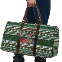 Sloth Christmas Travel Bag with Santa Hat, Presents, and Festive Pattern - Wonder Print Shop