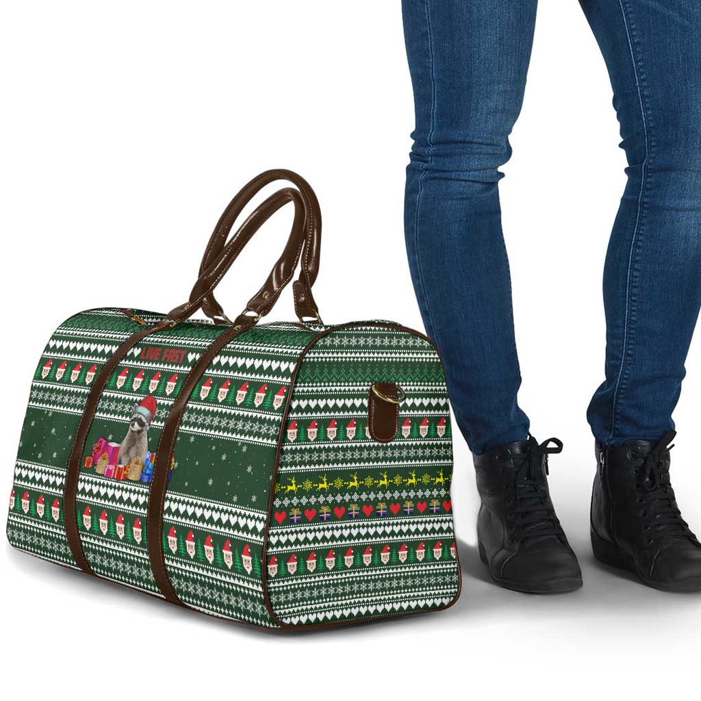 Sloth Christmas Travel Bag with Santa Hat, Presents, and Festive Pattern - Wonder Print Shop