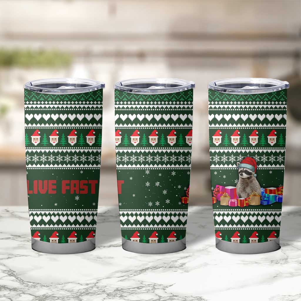 Sloth Christmas Tumbler Cup with Santa Hat, Presents, and Festive Pattern - Wonder Print Shop