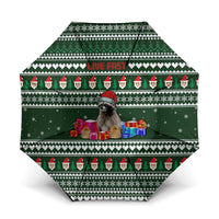 Sloth Christmas Umbrella with Santa Hat, Presents, and Festive Pattern - Wonder Print Shop