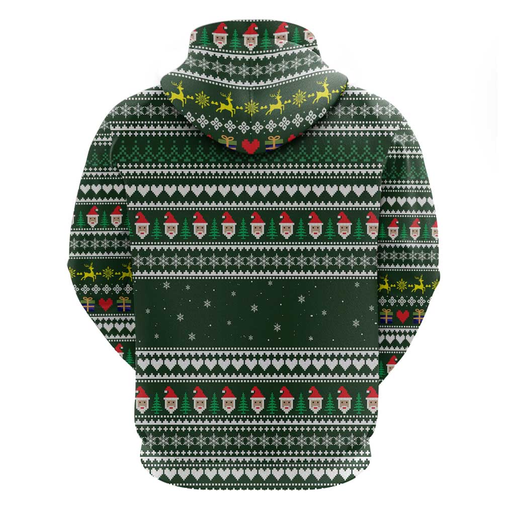 Sloth Christmas Zip Hoodie with Santa Hat, Presents, and Festive Pattern - Wonder Print Shop