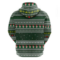Sloth Christmas Zip Hoodie with Santa Hat, Presents, and Festive Pattern - Wonder Print Shop