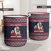 Llama and Snowman Laundry Basket with Gifts and Nordic Pattern - Wonder Print Shop