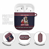 Llama and Snowman AirPods Case with Gifts and Nordic Pattern - Wonder Print Shop