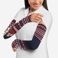 Llama and Snowman Arm Sleeves with Gifts and Nordic Pattern - Wonder Print Shop