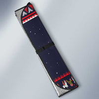 Llama and Snowman Auto Sun Shade with Gifts and Nordic Pattern - Wonder Print Shop