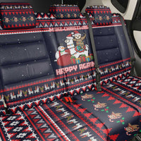 Llama and Snowman Back Car Seat Cover with Gifts and Nordic Pattern - Wonder Print Shop