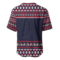 Llama and Snowman Baseball Jersey with Gifts and Nordic Pattern - Wonder Print Shop