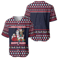 Llama and Snowman Baseball Jersey with Gifts and Nordic Pattern - Wonder Print Shop