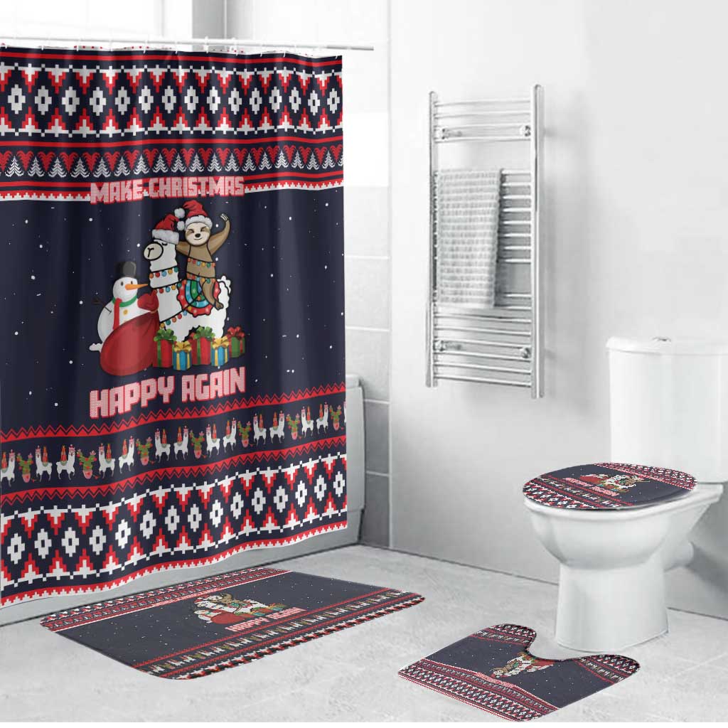 Llama and Snowman Bathroom Set with Gifts and Nordic Pattern - Wonder Print Shop