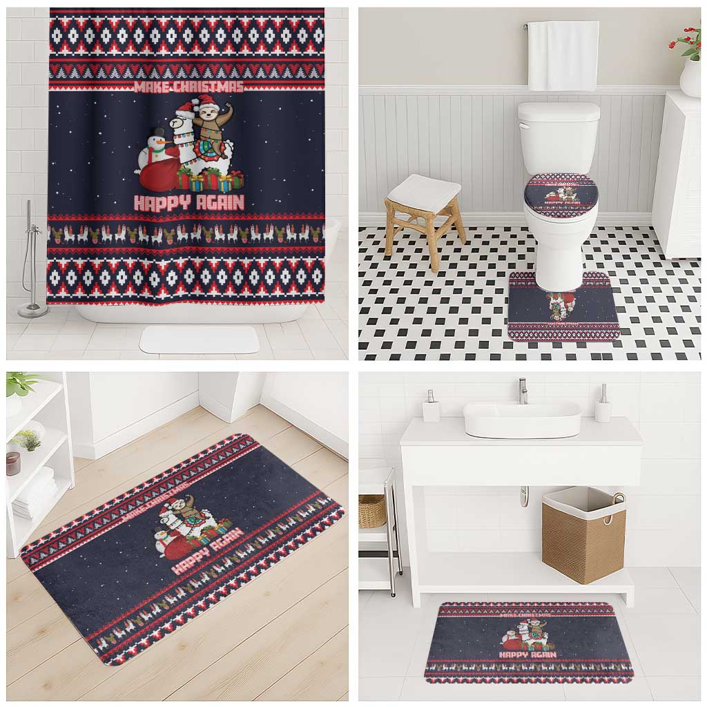 Llama and Snowman Bathroom Set with Gifts and Nordic Pattern - Wonder Print Shop