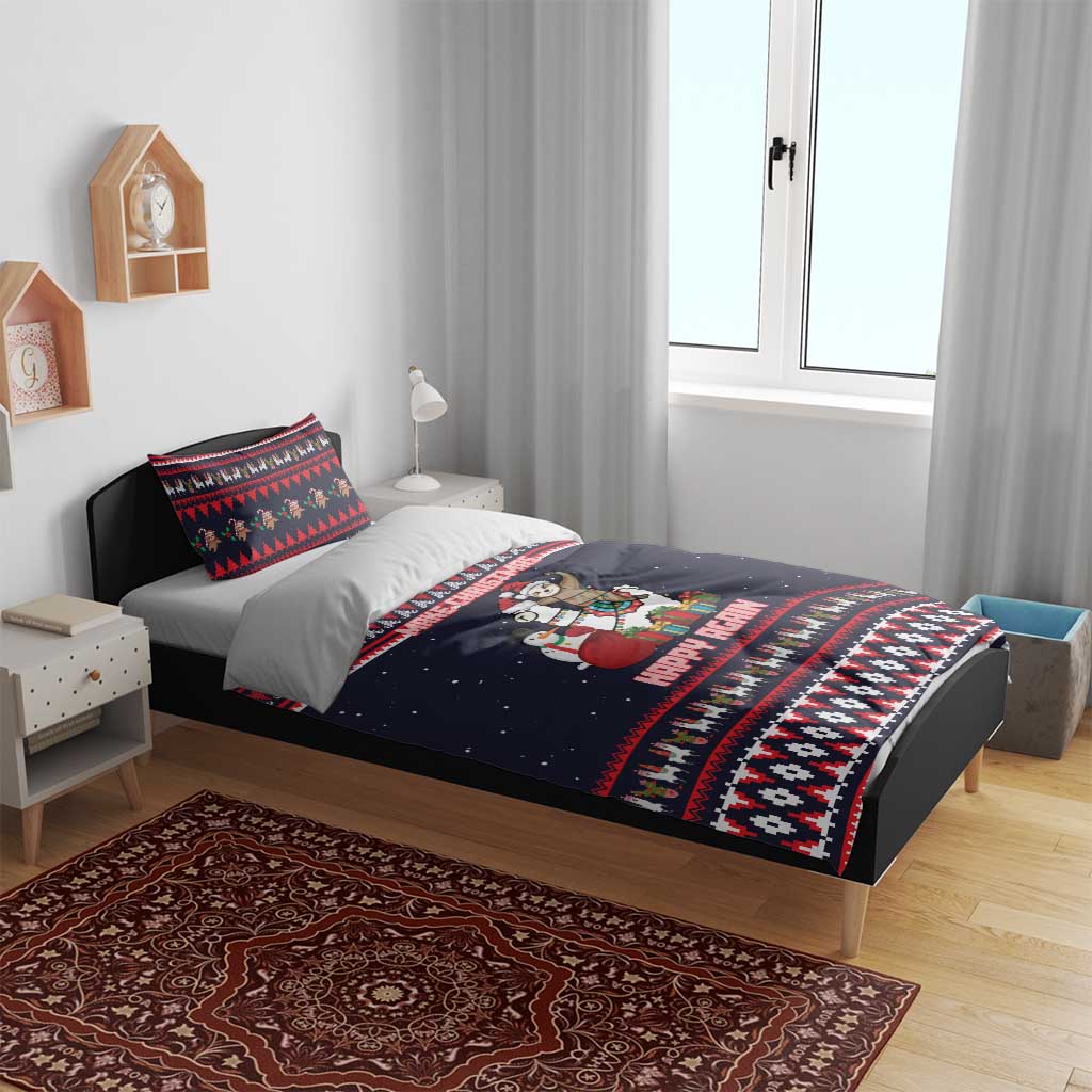 Llama and Snowman Bedding Set with Gifts and Nordic Pattern - Wonder Print Shop