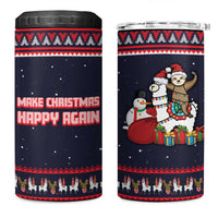 Llama and Snowman 4 in 1 Can Cooler Tumbler with Gifts and Nordic Pattern - Wonder Print Shop